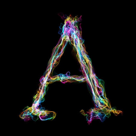 Rainbow smoke letter A for make wonderful textの写真素材