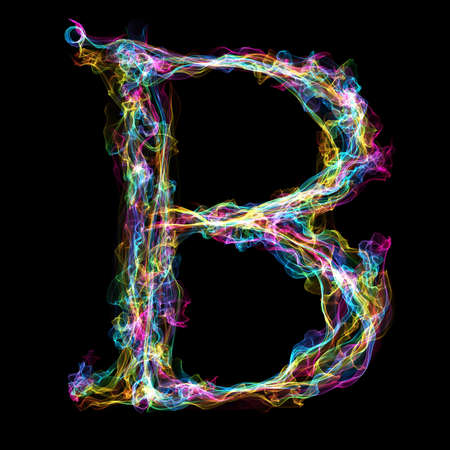 Rainbow smoke letter B for make wonderful textの写真素材