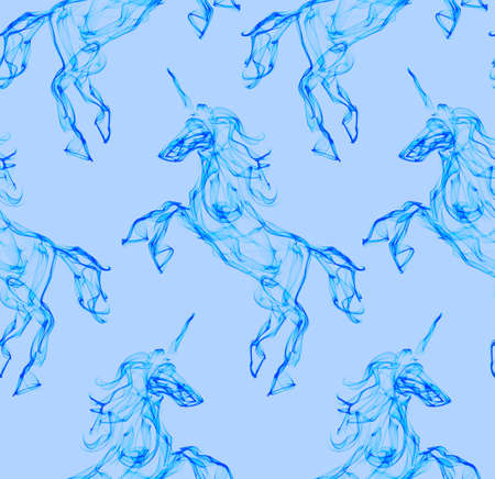 Air unicorn. Smoke texture pattern. Mythology creatureの写真素材