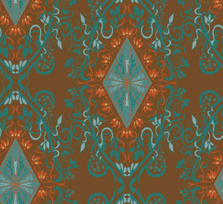 Seamless pattern vintage style. Vector background. Floral  design