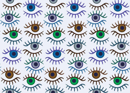 Eye silhouette seamless pattern. Stylish trend design for surfaceのイラスト素材
