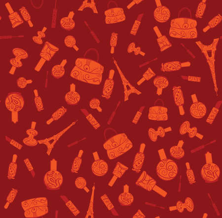 Fashion icons seamless pattern. Surface stylish designのイラスト素材