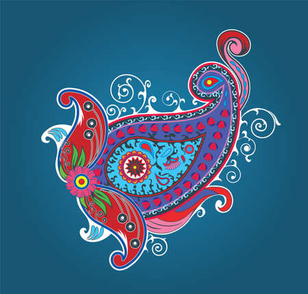 Traditional ornamental background. Paisley design. Eastern styleのイラスト素材