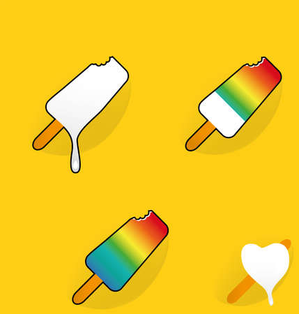 Rainbow ice cream vector patternのイラスト素材