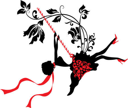 Elegant graphic silhouette of a woman.のイラスト素材