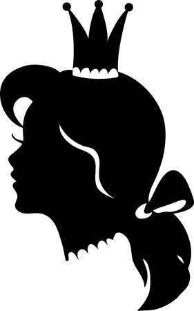 Profile of a princess or queen. Vector silhouette illustration.のイラスト素材