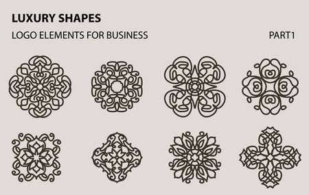 Set of universal floral minimal geometric icon.のイラスト素材