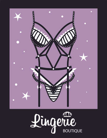 Lingerie luxury style. Stylish design for underwear shop.のイラスト素材