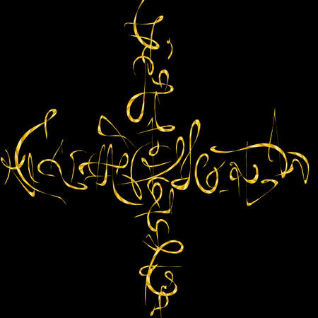 abstract calligraphic drawings on white background. Calligraphy letteringの写真素材