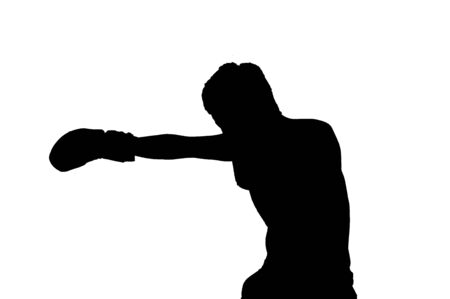 Silhouette of boxerの写真素材