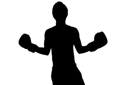 Silhouette of boxerの写真素材