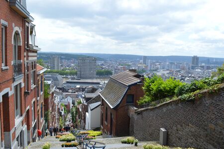 Long stairs in Liège, Belgiumのeditorial素材