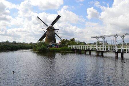 Kinderdijk in Netherlandsの写真素材