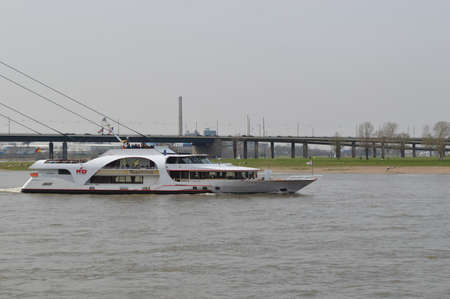 Ferry in Rhine riverのeditorial素材