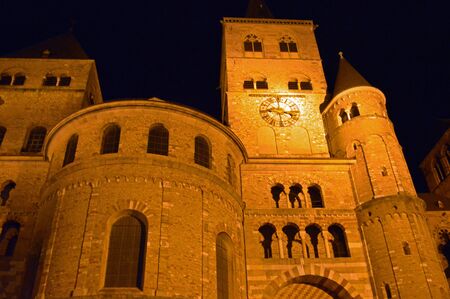 Porta Nigra at night in Trierのeditorial素材