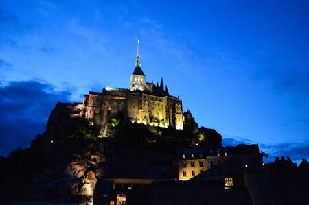 Night view of The Mont-Saint-Michelのeditorial素材