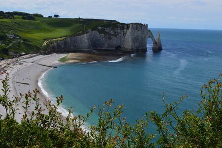 Etretat in Normandy, Franceの写真素材