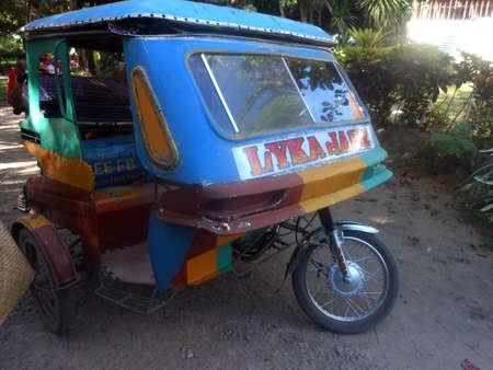 The transportation in Philippines tuk tuk