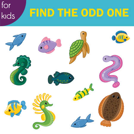 Kids game find the odd oneのイラスト素材