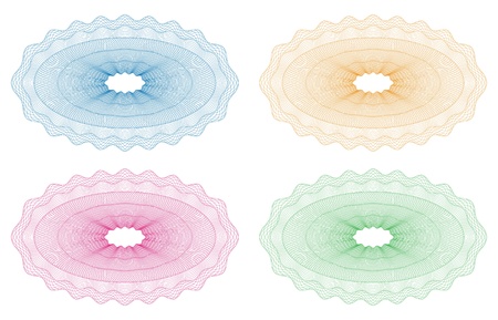 Guilloche rosette for secured documents, money patternのイラスト素材