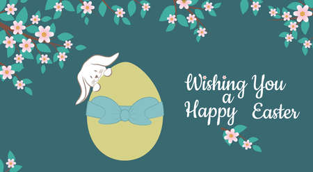 By Flimflamming Royalty-free stock vector of Egg and Wishing You a Happy Easter phrase.