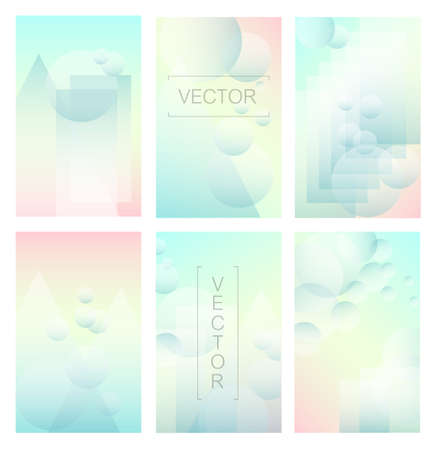 Screen gradient set with modern abstract backgrounds. Colorful fluid cover for poster, banner, flyer and presentation. Trendy soft color. Template  for business infographic, social media, mobile appのイラスト素材