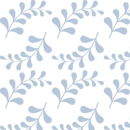 Seamless pattern with light blue branches. Pattern is  saved in swatch panel. Vector.のイラスト素材