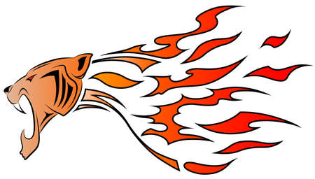 Leopard and flame, tribal tattooのイラスト素材