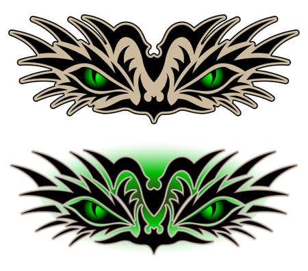 Eyes of a reptile, tribal tattooのイラスト素材