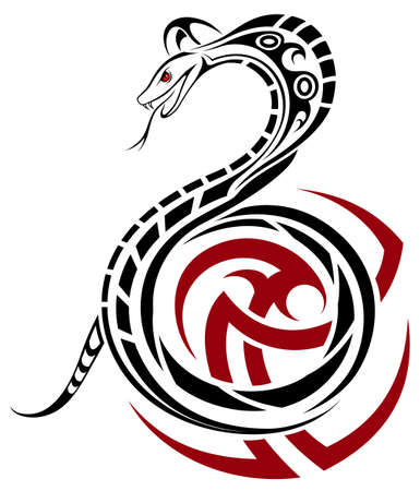Snake, Cobra in the form of a tribal tattooのイラスト素材