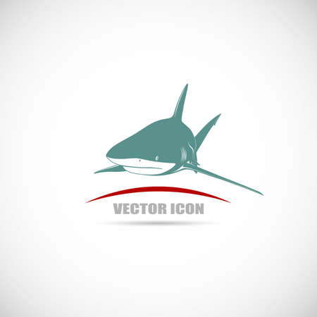 Label with sharkのイラスト素材