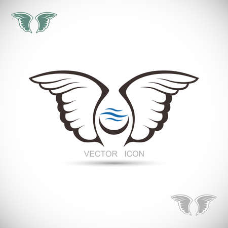 Label with wingsのイラスト素材