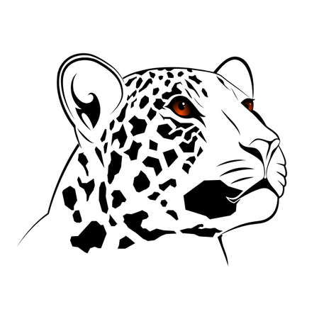 Vector leopard executed in the form of a tribal tattooのイラスト素材