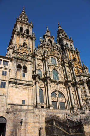 The cathedral of Santiago de Compostela is the reputed burial-place of Saint James the Greater, one of the apostles of Christ. It is the destination of the Way of St. James (popularly known by its local denominations: Galician: Camio de Santiago, Portuguの写真素材