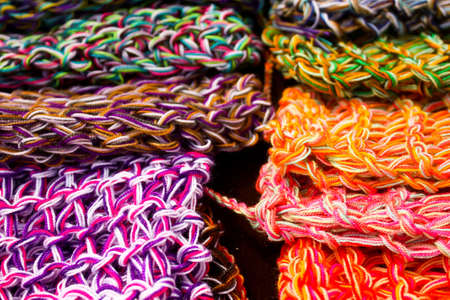 wool fabrics, colors. Colombia. の写真素材