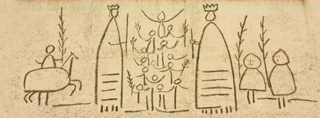 Pablo Picasso's frize, Barcelona.  Opposite the Cathedral of Barcelona, the building of the College of Architects of Catalonia exhibits three friezes of Pablo Picasso. This drew on the paper and the photographer and sculptor Carl Nesjar. のeditorial素材