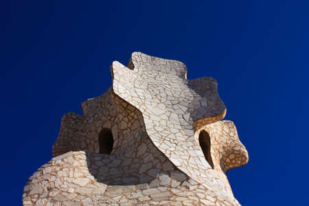 Barcelona. Photo background. La Pedrera is also known as Casa Mila. Built in 1905 by Antonio Gaudi. の写真素材