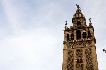 La Giralda, part of the Cathedral, symbol of Spain and Andalusia. Sevilla.の写真素材