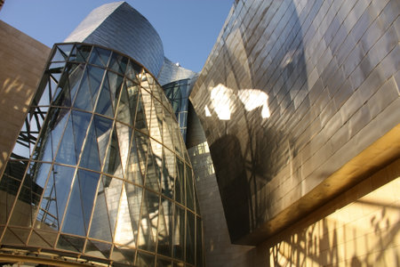 Detail of the facade of titanium the Guggenheim Museum, Bilbao, Euskadi, Spain Photo taken on: May 22nd, 2010 のeditorial素材