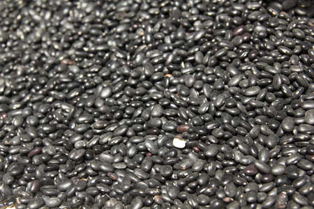 Close up of black, dry kidney beans as background