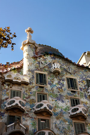 The Casa Batllo (casa is home in Spanish) is a building designed by the architect Antoni Gaudi, leader of the Catalan Modernism. The building was constructed between 1904 and 1906. Photo taken on: Dec 1, 2009のeditorial素材