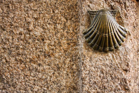 Symbol of the pilgrims. Santiago de Compostela. Camino de Santiago. Year of St James.の写真素材