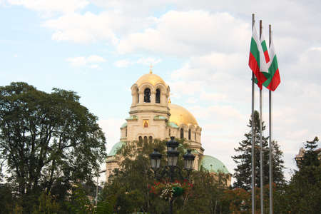 The St. Alexander Nevsky Cathedral, a Bulgarian Orthodox cathedral in Sofia, the capital of Bulgaria. Is one of the largest Eastern Orthodox cathedrals in the world, as well as one of Sofiaの写真素材
