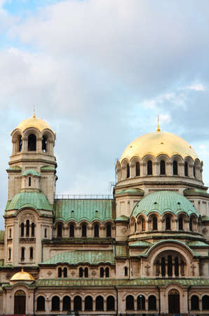The St. Alexander Nevsky Cathedral, a Bulgarian Orthodox cathedral in Sofia, the capital of Bulgaria. Is one of the largest Eastern Orthodox cathedrals in the world, as well as one of Sofiaの写真素材