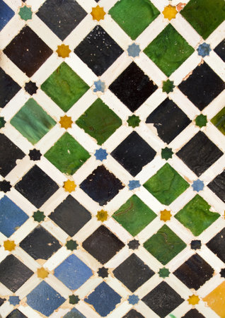 Mosaic at the Alhambra, in Nazaries Palace  Granada, Spain