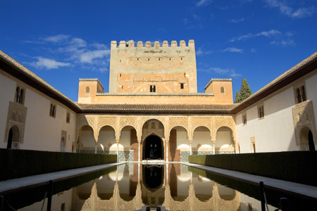 Courtyard in the Palacio Nazaries at the Alhambra in Granada, Spain: February 8, 2012のeditorial素材