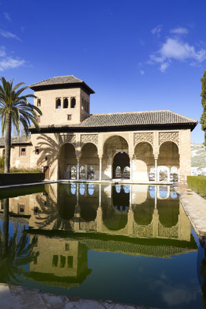 Partal zone. Walk of the Princesses (Paseo de las Infantas). Alhambra in Granada, Spain: February 8, 2012のeditorial素材