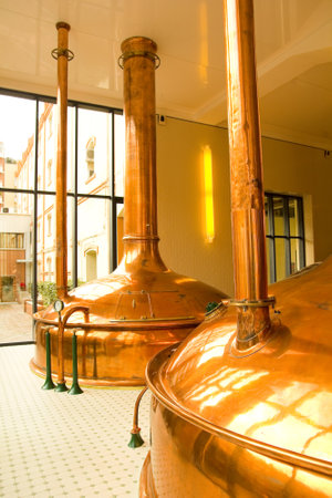 Old style of brewing beer. December 19, 2011 on Barcelona, Catalonia, Spain. のeditorial素材