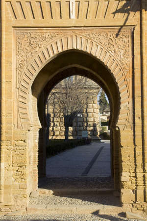 Gate of wine  Alhambra, Granada  Andalusia, Spain の写真素材