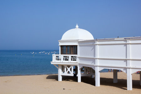 Old resort on the beach of Caleta, Cadiz, Andalusia, Spainのeditorial素材